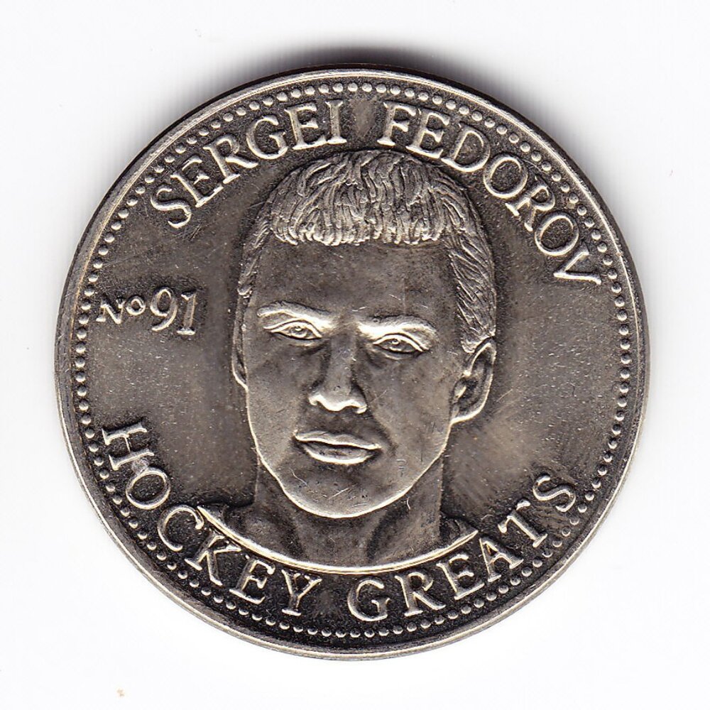 1996 Sergei Federov No91 Hockey Greats NHLPA Medal (b30)